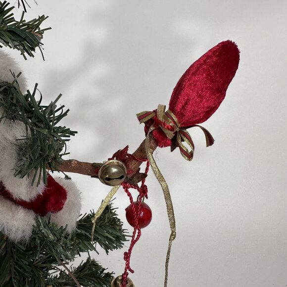 Vintage Ugly Christmas Tree Figurine Santa Claus Bendable Tabletop Mantel 23" - Picture 3 of 10